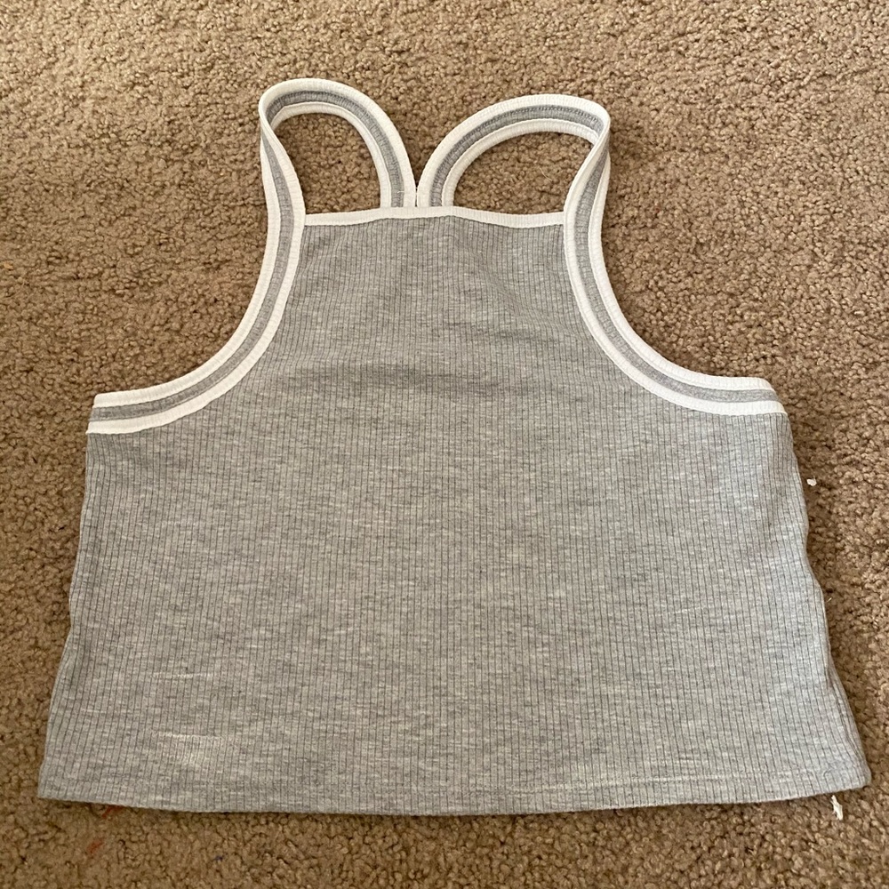 White and grey halter top